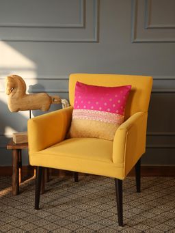 Revive Home - Indian Sari Silhouettes Cushion Cover Multi-Color (18X18 Inches)