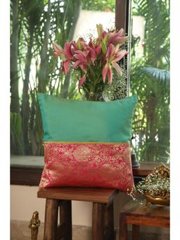 Revive Home - Indian Sari Silhouettes Cushion Cover Multi-Color (18X18 Inches)