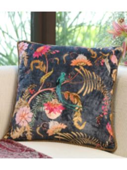 Revive Home - Cotton Viscose Digital Floral Printed Cushion Multi-Color (18X18 Inches)