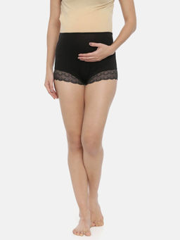 The Mom Store - Maternity Over belly High Waist Lace Panty-Black