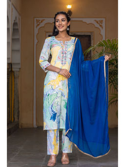 Zolo Label - Bule Marbel Print 3 Piece Suit (Set of 3)