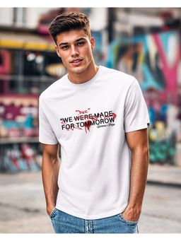 Bewakoof - Men's White The Future Typography T-shirt