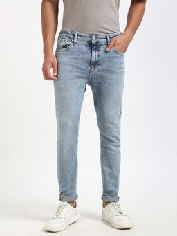 Calvin Klein - Light-Wash Slim Fit Mid Rise Blue Jeans