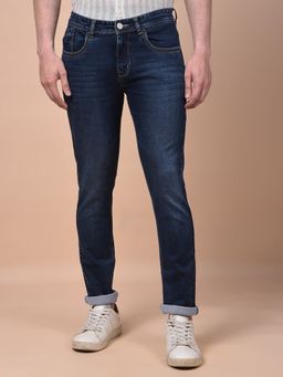 CRIMSOUNE CLUB - Men's Navy Blue Jeans