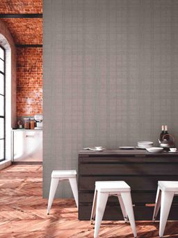 Excel - Wallpaper Grey Scott Checkered With Gold Lines