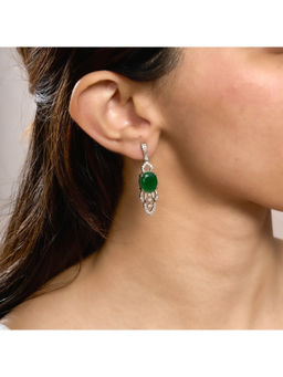 Anoree - Elara Green Crystal Bloom Drop Earrings