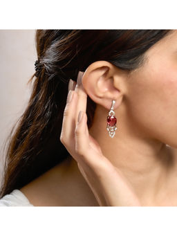 Anoree - Elara Red Crystal Bloom Drop Earrings
