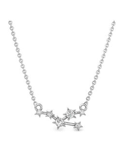Candere by Kalyan Jewellers - 18Kt White Gold and Diamond Taurus Zodiac Necklace