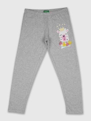 Legging Flare Fille United Colors Of Benetton - Jersey Stretch Effet Pêché, Broderie Logo, 95% Coton