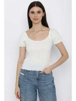 American Eagle - Women White Puff Sleeve Top