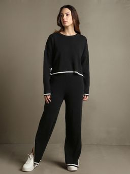 DL WOMAN - Acrylic Oversized Fit Solid Full Sleeve Co-Ord (Set of 2)