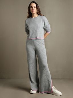 DL WOMAN - Acrylic Oversized Fit Solid Full Sleeve Co-Ord (Set of 2)