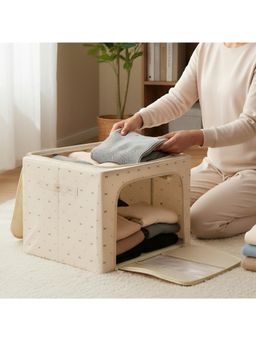 Epicasa - Beige Extra Large Foldable Cloth Storage Organizer Box (M)