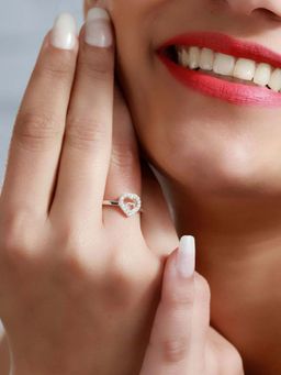 Priyaasi - Sheer By Heart in Heart Sterling Silver Zircon Ring