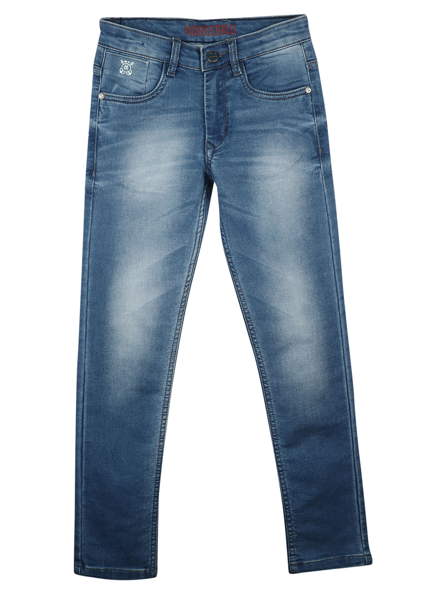 Buy Monte Carlo Blue Cotton Blend Solid 