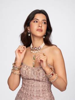 Indinoor - Nouria Two-Headed Kundan Ring-Free Size