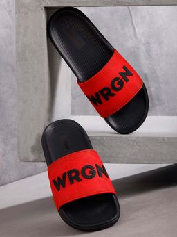 WROGN - Mens Black Hell Blaze Sliders