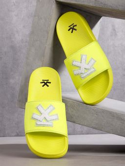 WROGN - Mens Green Neon Coral Sliders