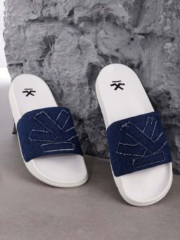 WROGN - Mens White Denim Sliders