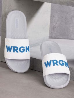 WROGN - Mens Grey Crystal Sliders
