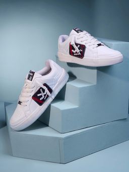 WROGN - Men White Negroni Crimson Sneakers
