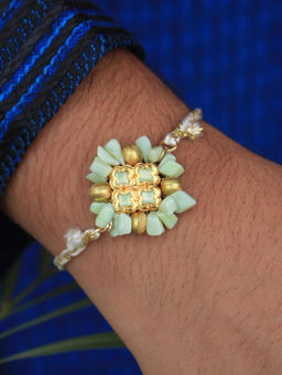 BeAbhika - Lush Green Rakhi with Roli Chawal (Set of 2)