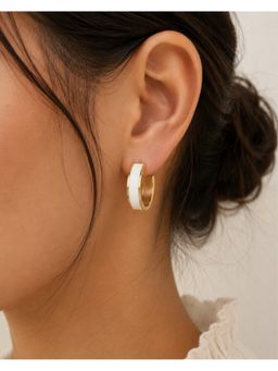 House of Pehr - White Hoop Earrings
