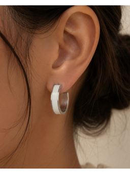 House of Pehr - White Hoop Earrings