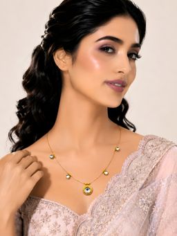 ADIVA - Gold-Plated and White Stone Studded Minimal Necklace