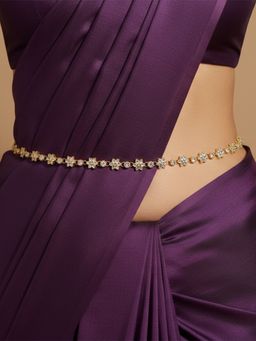 I Jewels - Gold Plated Floral Link Adjustable Kamarband for Women