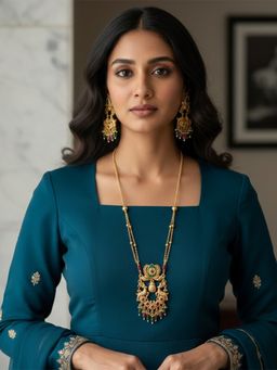 I Jewels - Gold Plated Brass Necklace Set and Earrings for Women