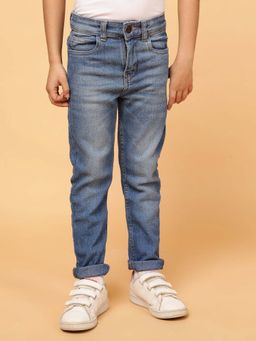 Tales & Stories - Boys Blue Slim Fit Mid-Rise Clean Look Denim Jeans