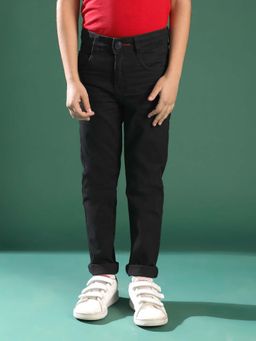 Tales & Stories - Boys Black Slim Fit Mid-Rise Clean Look Jeans