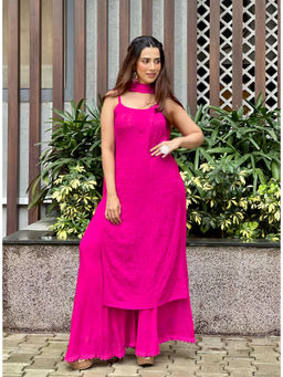 Label Aishwaryrika - Evelyn Pink Chikankari Kurta