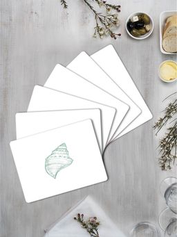 Space of Joy - Blue Conch Shell Premium Printed Rectangular MDF Wooden Placemats