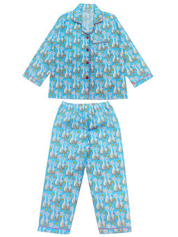 Shopbloom - Whisker Wonderland Print Long Sleeve Kids Shirt & Pyjama