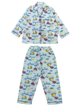 Shopbloom - Boat Print Long Sleeve Kids Shirt & Pyjama