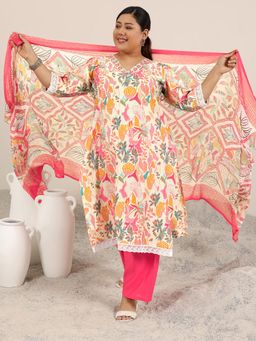 Extra love by Libas - Multi Printed Silk Blend Straight Kurta Sets for Women