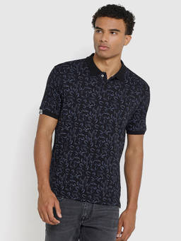 Ben Sherman - Men Black Cotton Regular Fit Polo T-Shirt