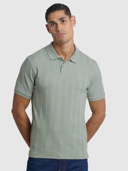 Ben Sherman - Men Green Cotton Regular Fit Polo T-Shirt