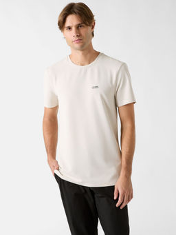 Guess - Men Ivory Polyamide Slim Fit T-Shirt