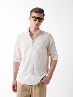 The Bear House - Men Yellow Cotton Regular Fit Shirt