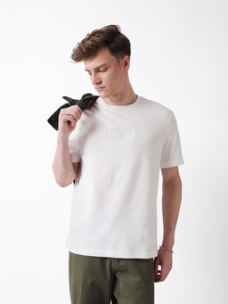 The Bear House - Men Off White Cotton Regular Fit T-Shirt