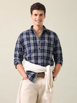 U.S. Polo Assn. Denim Co. - Men Blue Cotton Regular Fit Shirt