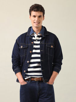 U.S. Polo Assn. Denim Co. - Men Blue Cotton Slim Fit Polo T-Shirt