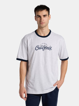 Jockey - UM81 Men Super Combed Cotton Rich Relaxed Fit T-Shirt-White Melange