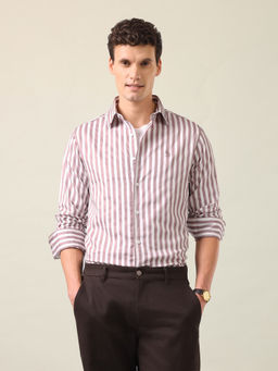 U.S. POLO ASSN. - Men Pink Cotton Tailored Fit Shirt