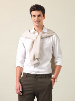 U.S. POLO ASSN. - Men White Cotton Tailored Fit Shirt