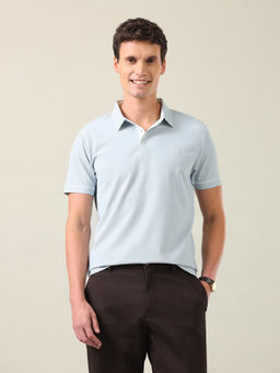 U.S. POLO ASSN. - Men Blue Nylon Slim Fit Polo T-Shirt