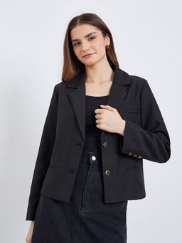 Styli - Women Black Regular Single Breasted Blazer